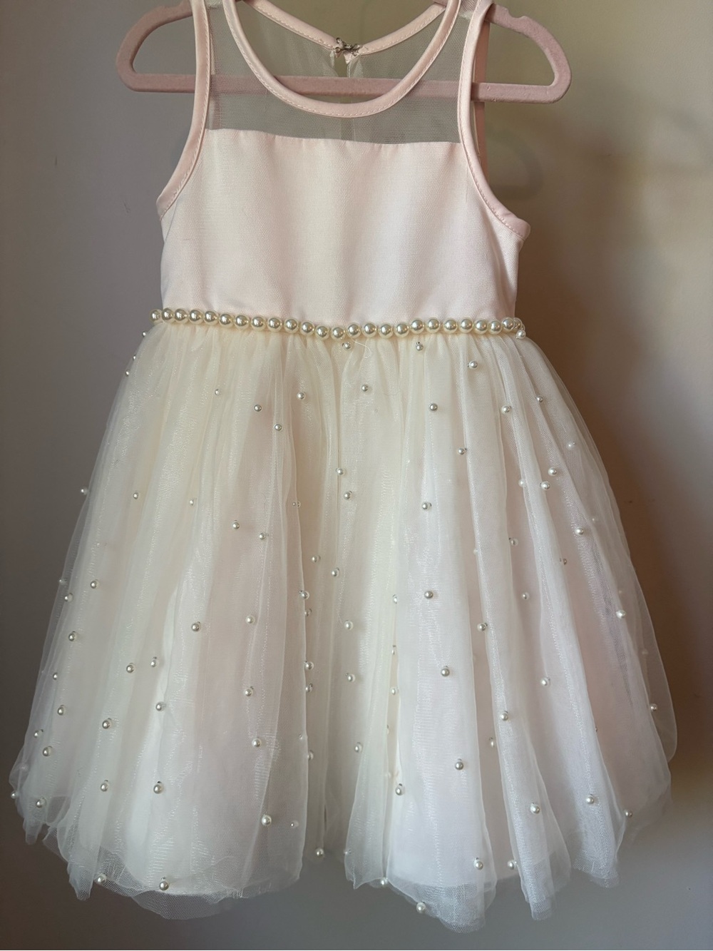 American Princess Pink and Ivory Pearl Tulle Party Dress